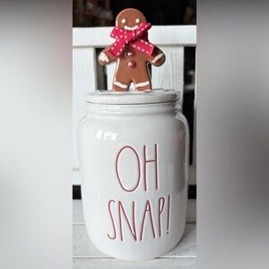 Rae Dunn “Oh Snap” White Gingerbread Baby Canister